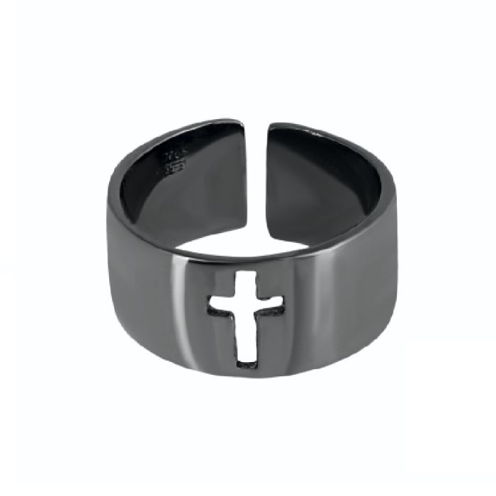 Men's silver ring with cross WD00581